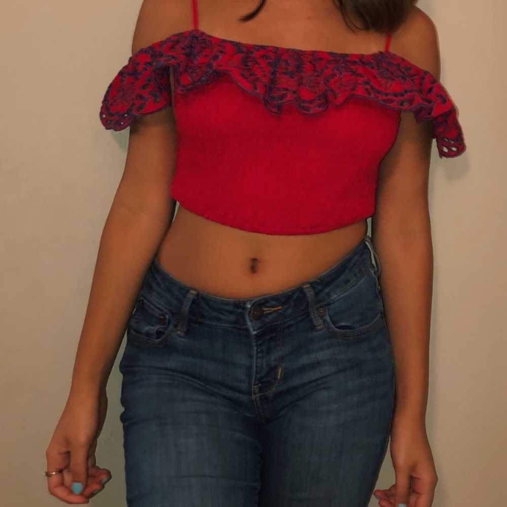 Red crop top